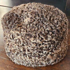 Genuine REAL Karakul Curly Lamb Fur Womens Hat, Brown, NWOT
